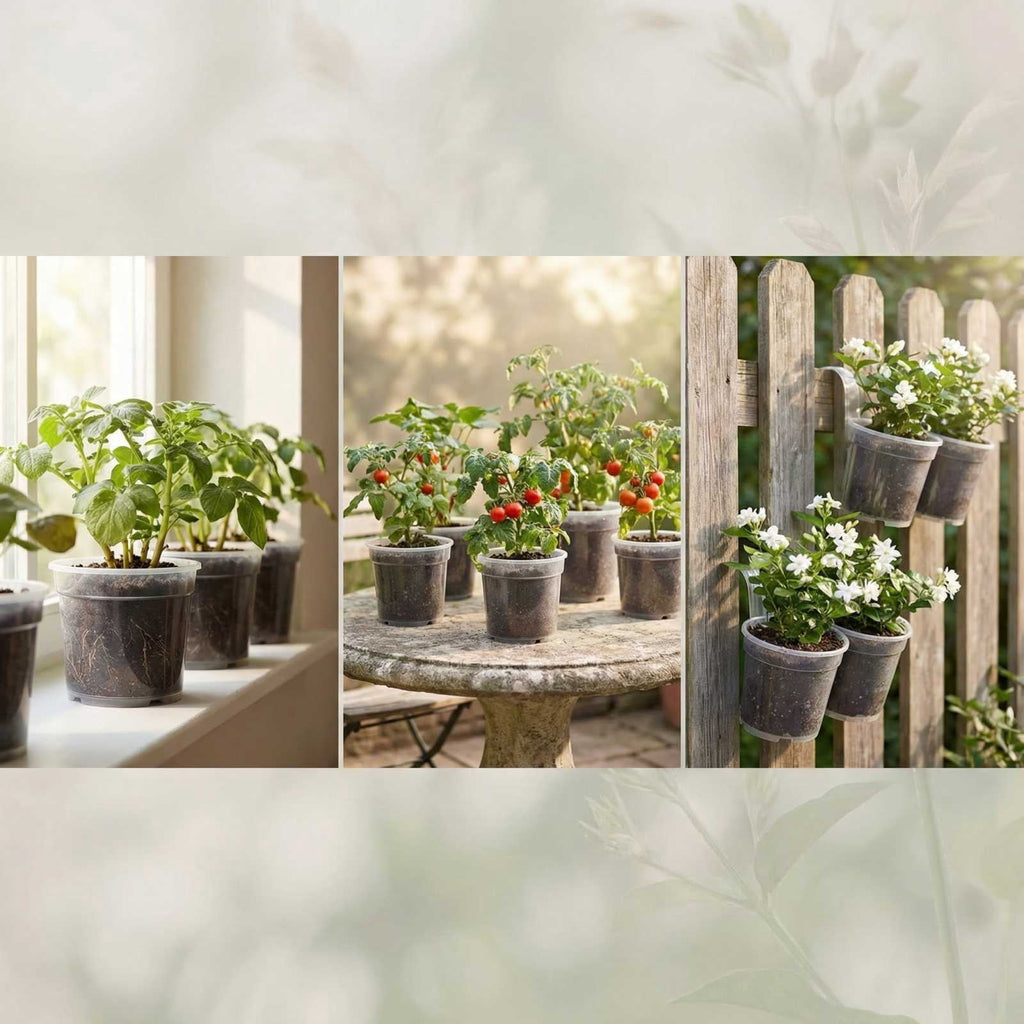 25* Self-Watering Planters, 3/4/5/6/7 Inch Sizes (5 Each), Plant Pots For Indoor Outdoor Gardening, Automatic Water Absorption Containers For Flowers Succulents Herbs