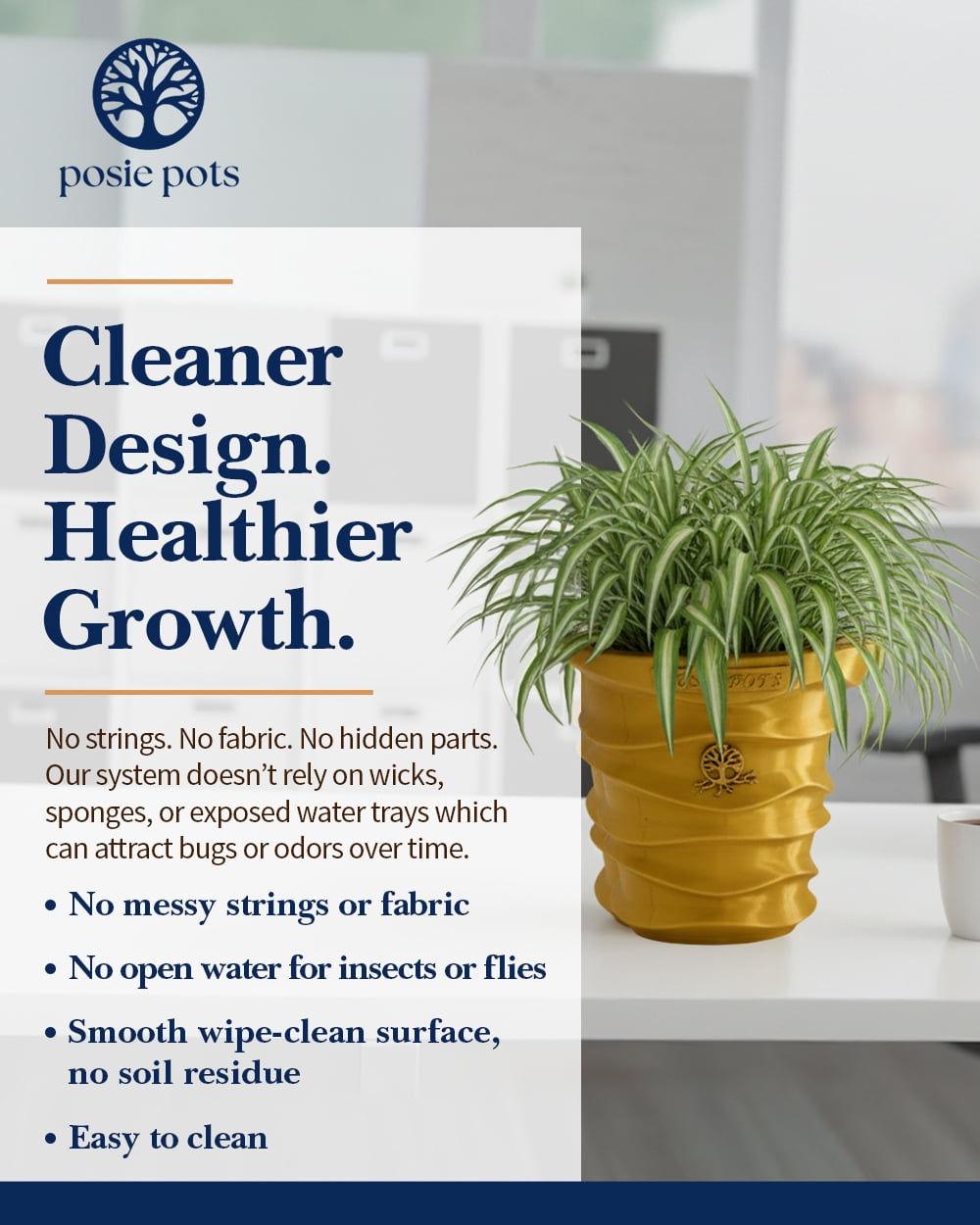 Posie Pot Gold Wave Self Watering Planter