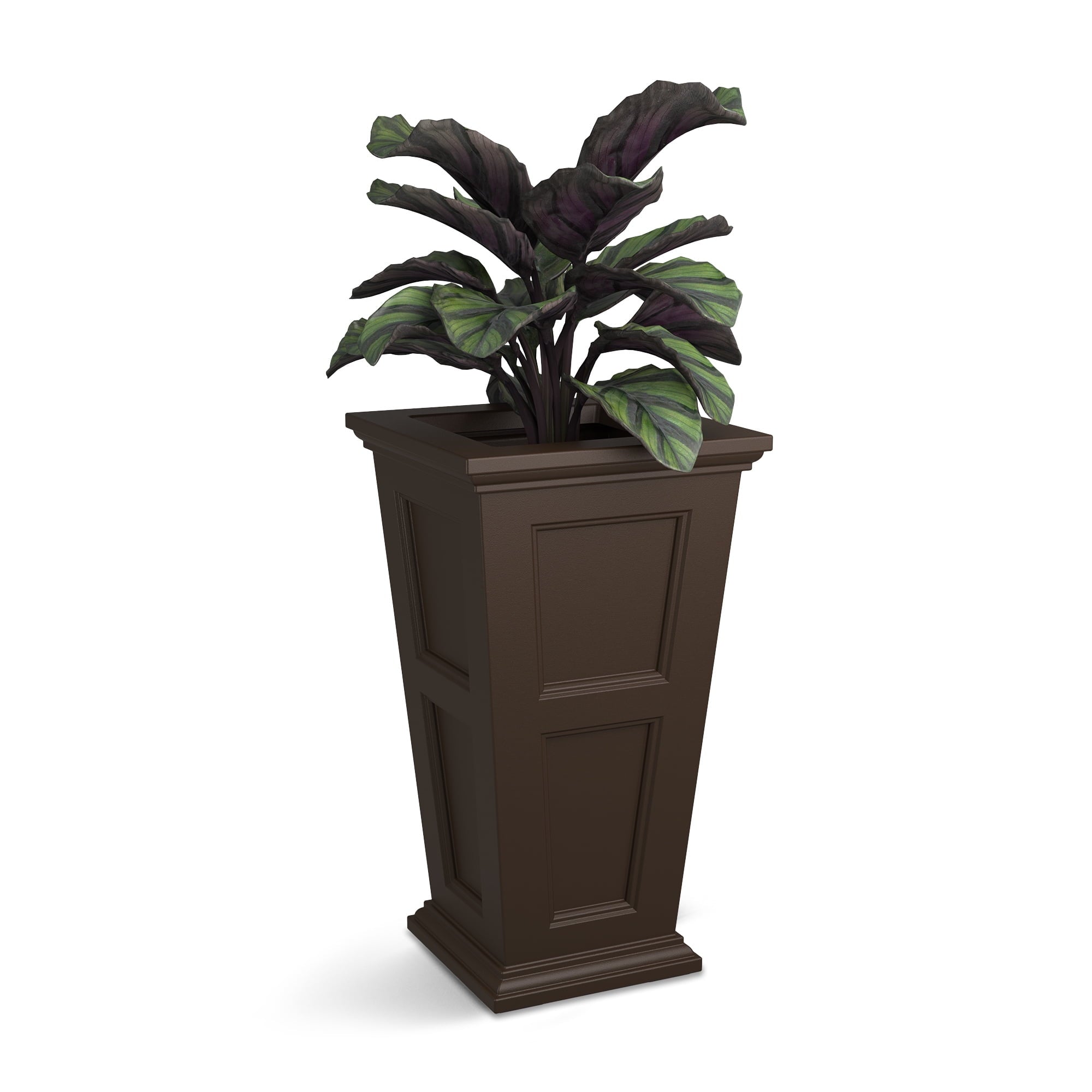 Mayne Fairfield 16” x 16” x 28” Square Tall Espresso Self Watering Plastic Planter