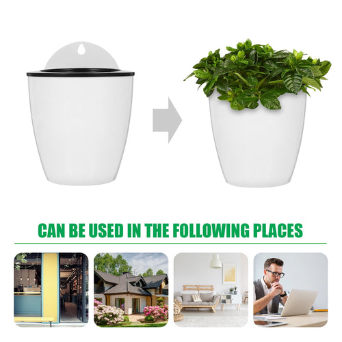7pcs Round Self Watering Planter Plant Pot Hanging Plant Container
