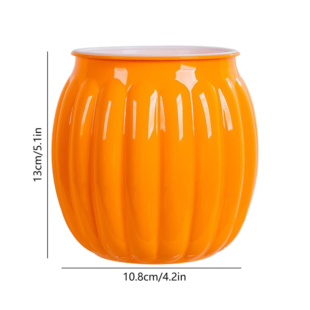 KeirineCC 4" Pumpkin Planter Self Watering Pot,5x4 Inch Plant Plastic Pots Indoor,Self Watering Orchid Pot Pumpkin Planter Flower Pot for All House Plants,Flowers,African Violets,1 Pcs,Orange