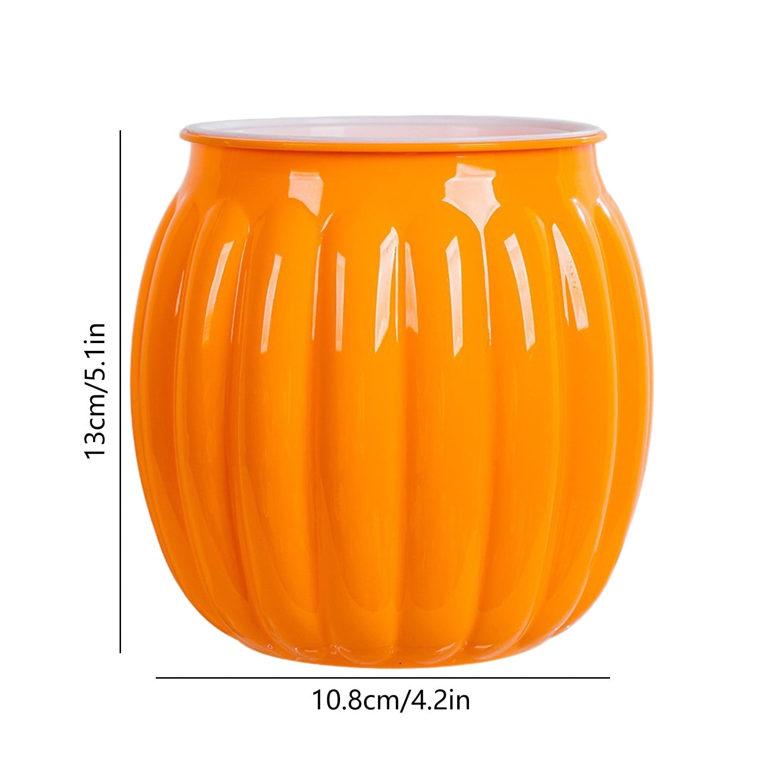 KeirineCC 4" Pumpkin Planter Self Watering Pot,5x4 Inch Plant Plastic Pots Indoor,Self Watering Orchid Pot Pumpkin Planter Flower Pot for All House Plants,Flowers,African Violets,1 Pcs,Orange