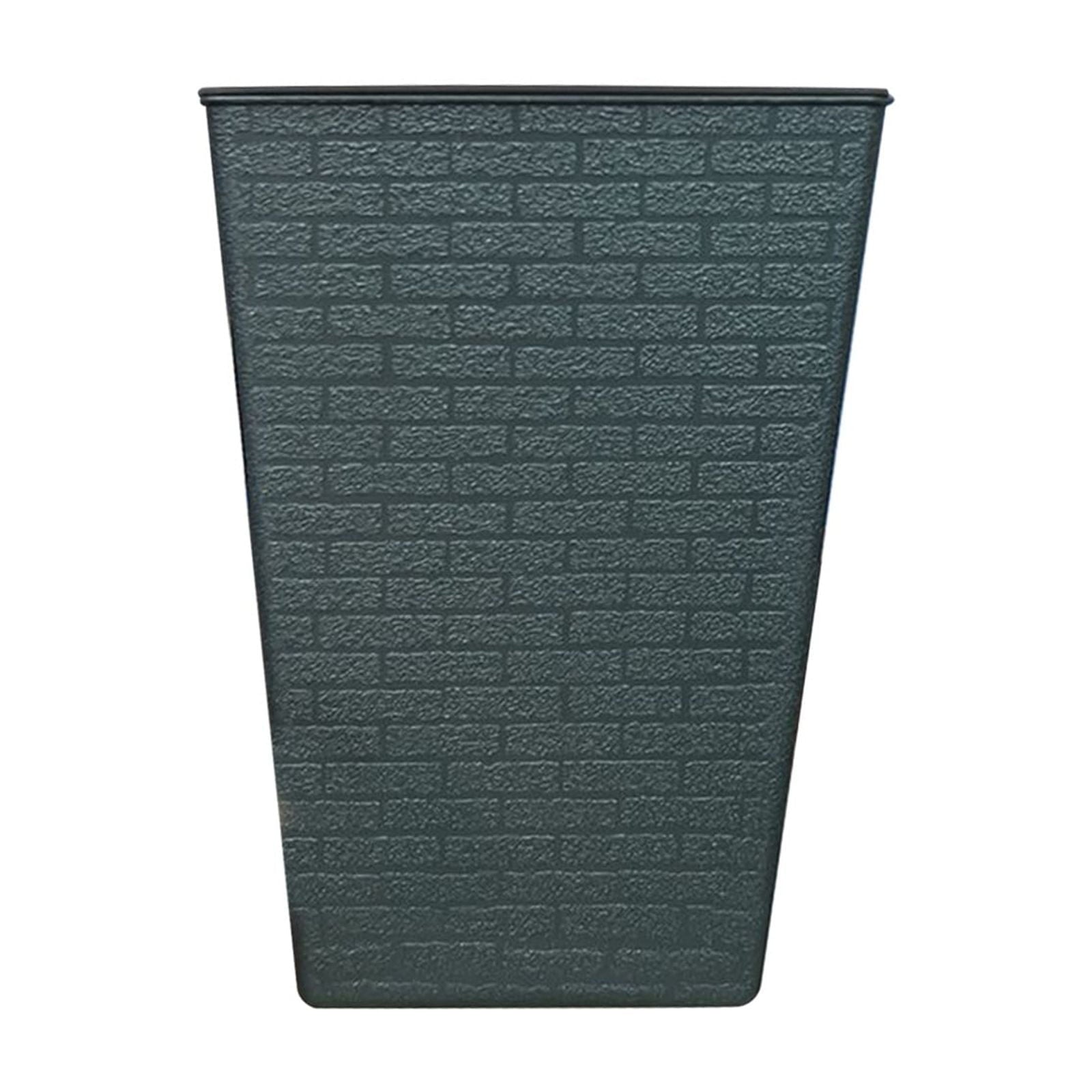 NovaStitch Blue Patterned Square Plastic Planter Self Watering Lazy Flower Pot Decorative Indoor Outdoor Plant Container with Textured Design