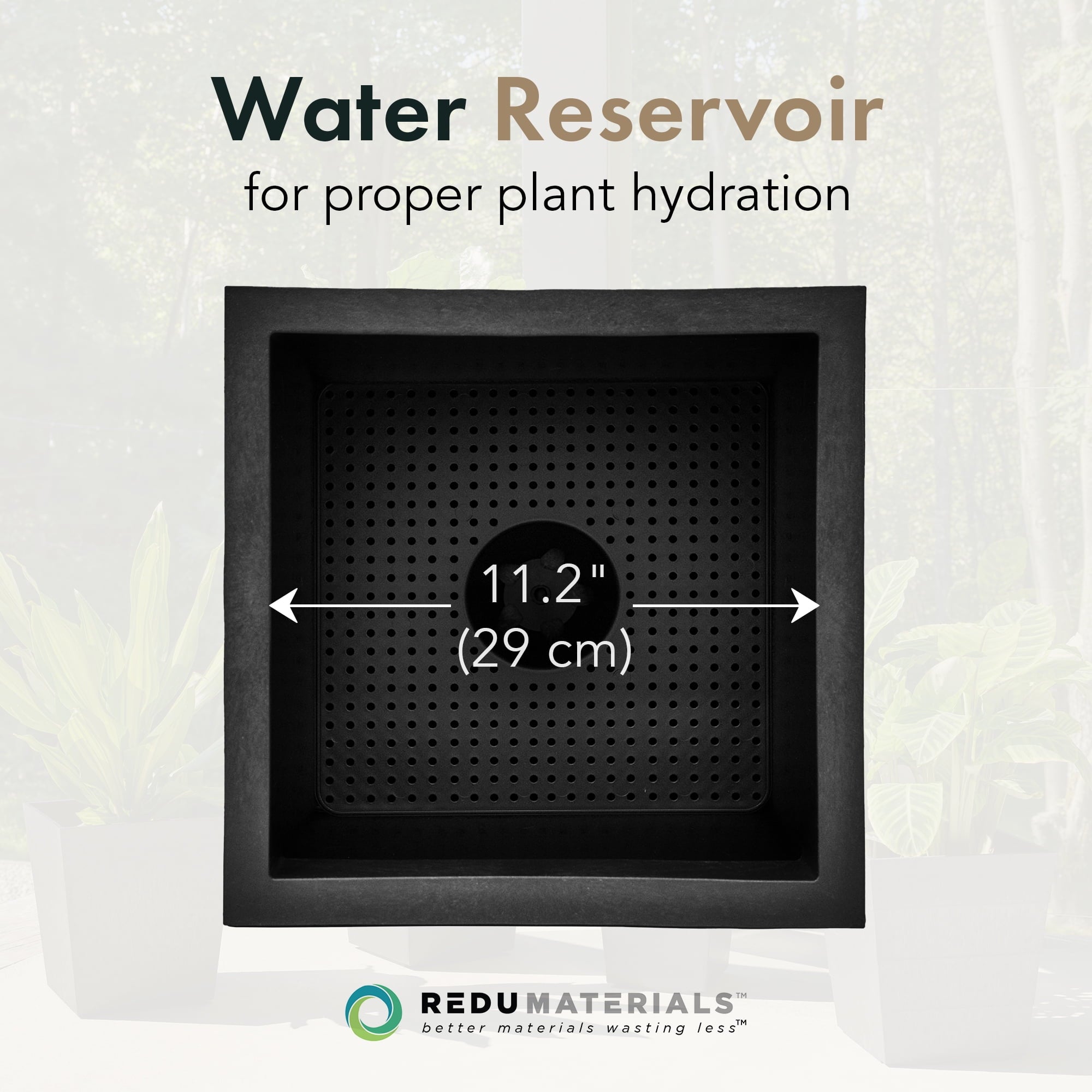 Tierra Verde Citadel Horizon Self Watering Square Planter 13.5"W x 14"H"