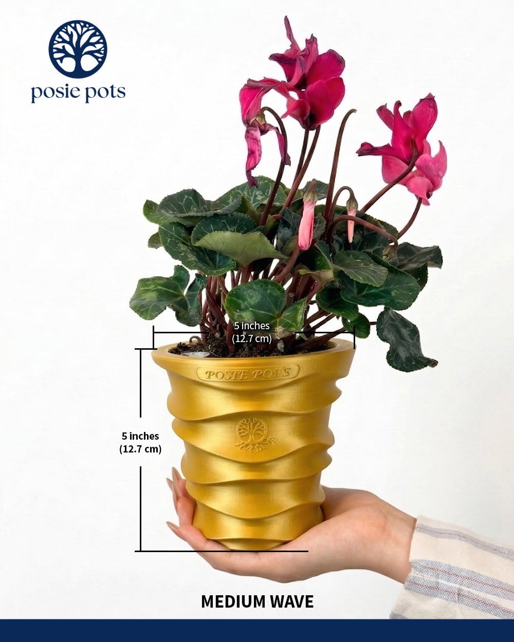 Posie Pot Gold Wave Self Watering Planter