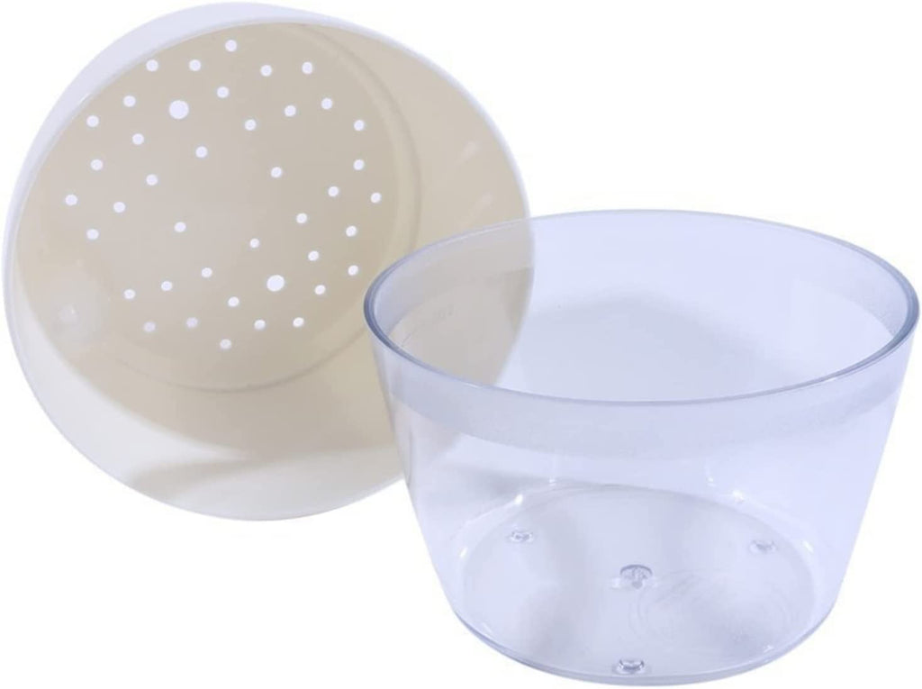Trianu Self Watering Planter for Indoor Plants, 6 inch Clear Plastic Violet Flower Pots, Round Watering Plant Pot for Plants, Orchid, Succulents, Herbs, White