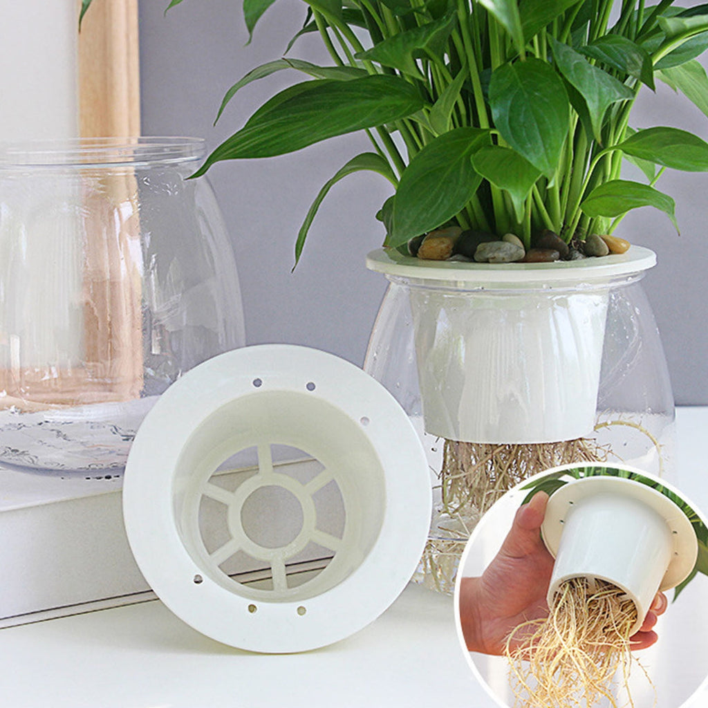 1Pc Hydroponic Flower Pot Clearance! Nomeni Self Watering Planter Violet Pots Clear Plastic Automatic Watering Planter Flower Pot Pot for All House Plants, Garden Decor Promotion Sale!