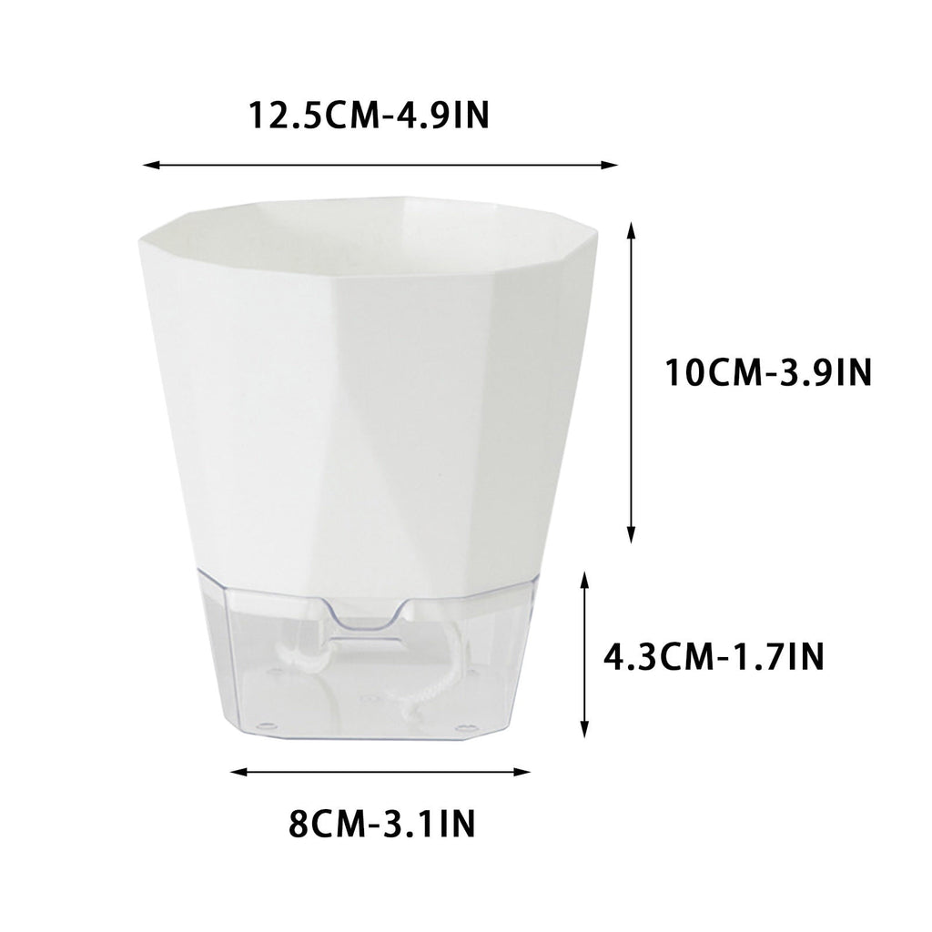 Ywbawe Automatic Self-Watering Planter, Clear Plastic Greenery Pot with Water Reservoir for Indoor Outdoor Greenery, 1-Pack