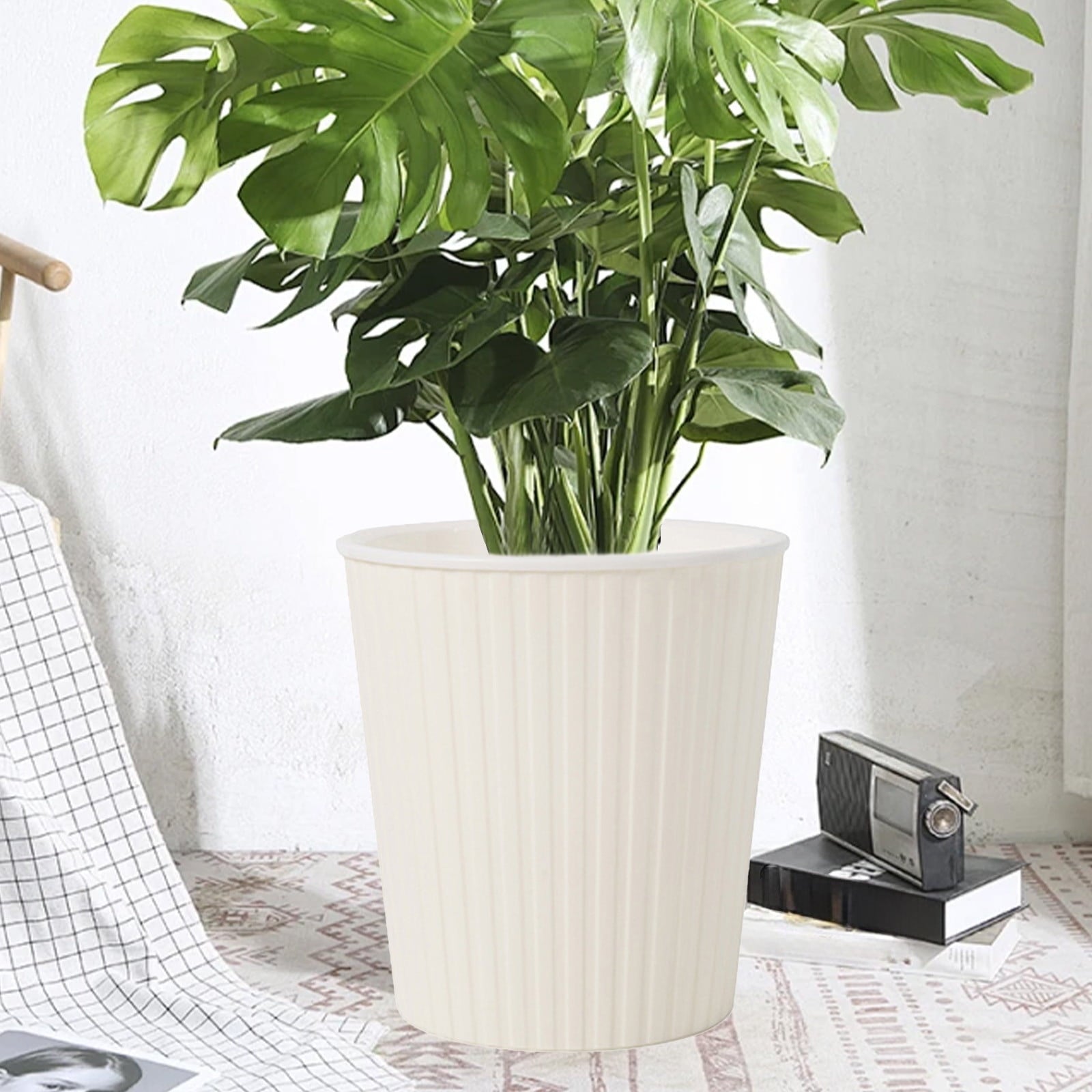 Self Watering Planter Self-Watering Planter Pot - 7"X6.5" Smart Circular Flowerpot with Water Reservoir, Auto Irrigation System for Indoor Herbs, Balcony Plants Auto Irrigation Pot