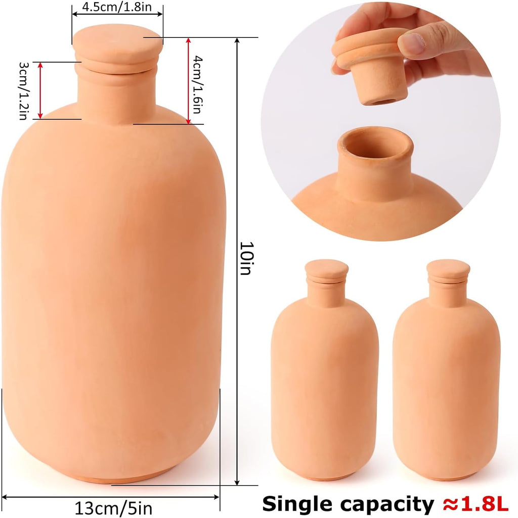 8pcs Ollas Self Watering Terracotta Planter Terra Cotta Clay Watering Spikes for Indoor Outdoor Plants - Large Reservoir Bulbs