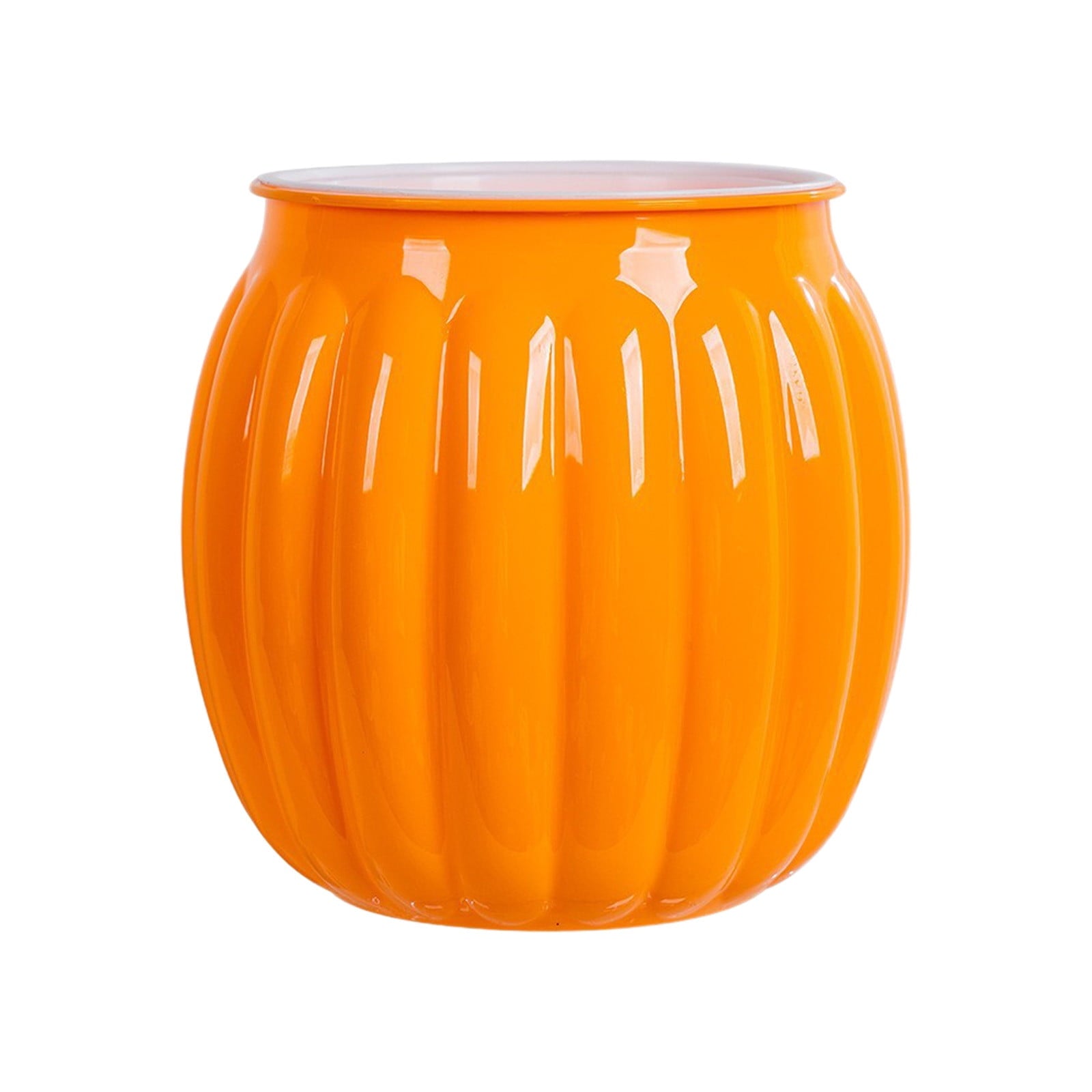 KeirineCC 4" Pumpkin Planter Self Watering Pot,5x4 Inch Plant Plastic Pots Indoor,Self Watering Orchid Pot Pumpkin Planter Flower Pot for All House Plants,Flowers,African Violets,1 Pcs,Orange