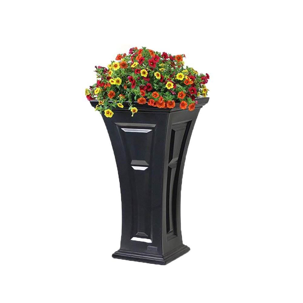 YIMBY Heritage Self Watering Tall Outdoor Garden Patio Planter Pot, (4 Pack)