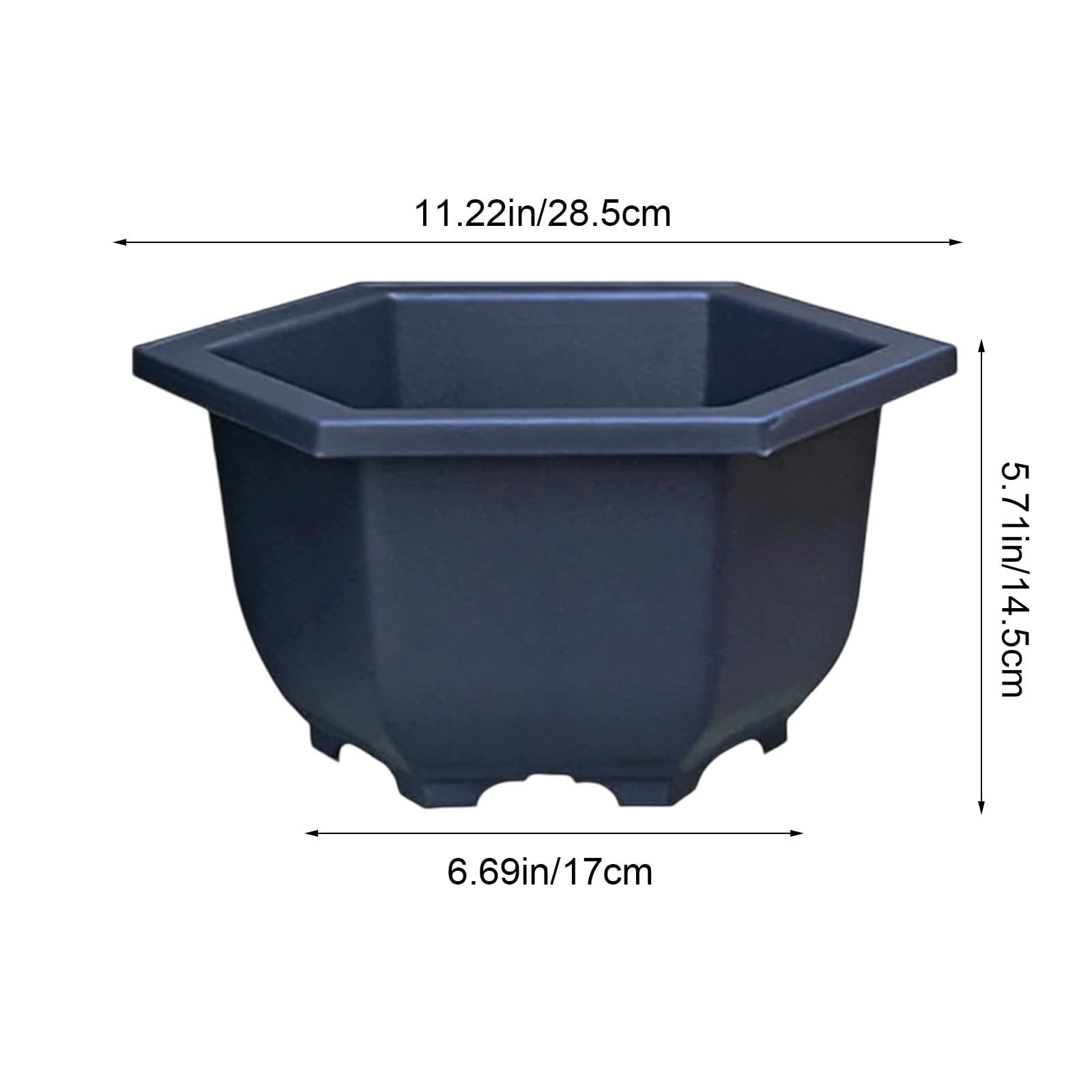 strola Toys Self Watering Planter Plastic Flower Pot, 11.22 Inch Modern Container for Indoor Outdoor Plants with Drainage Holes and Saucer, Brown
