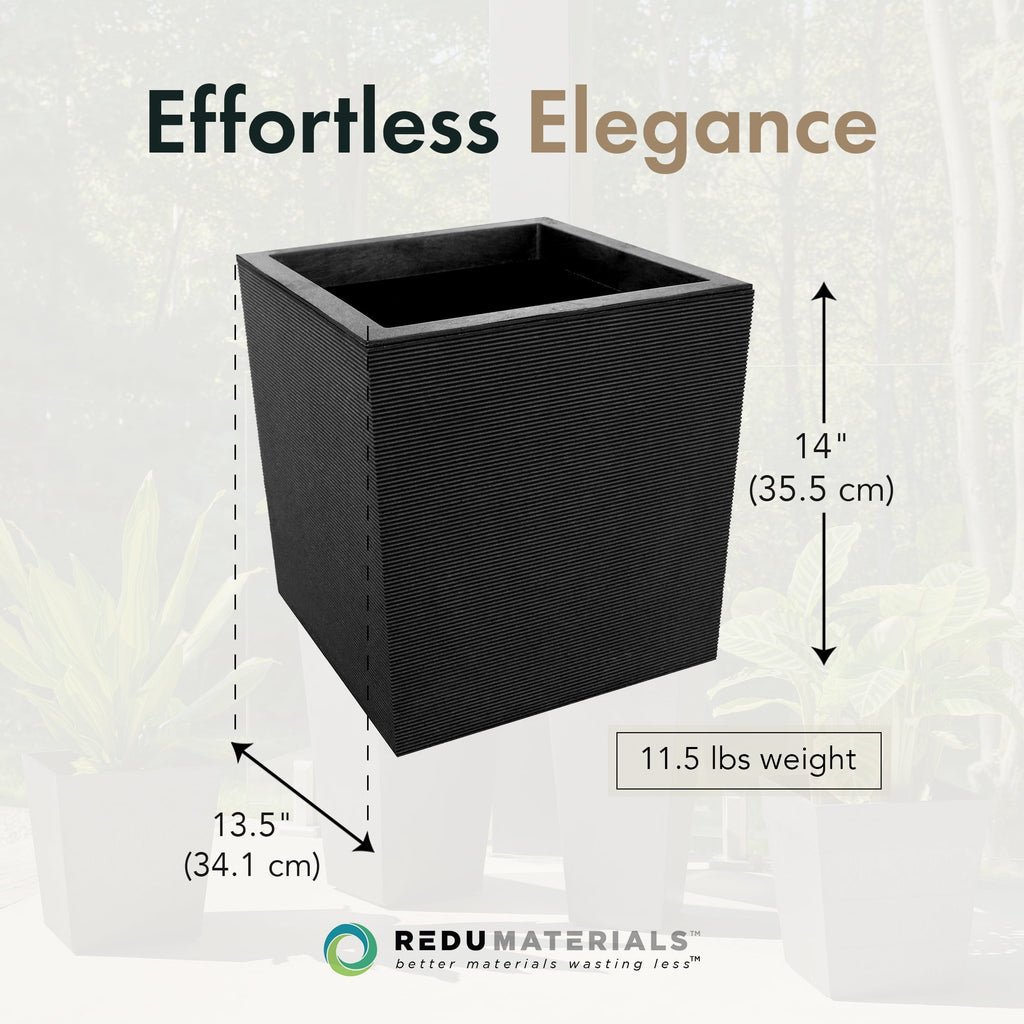 Tierra Verde Citadel Horizon Self Watering Square Planter 13.5"W x 14"H"