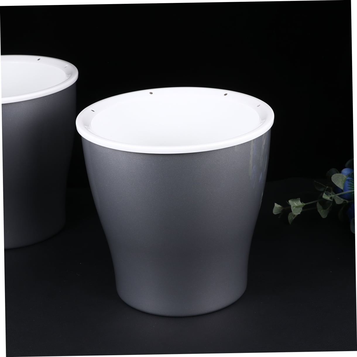 PAMINGONO 2Pcs Plastic Planter Self Watering Flowerpot for Succulent and Cactus Plants Silver Durable Design