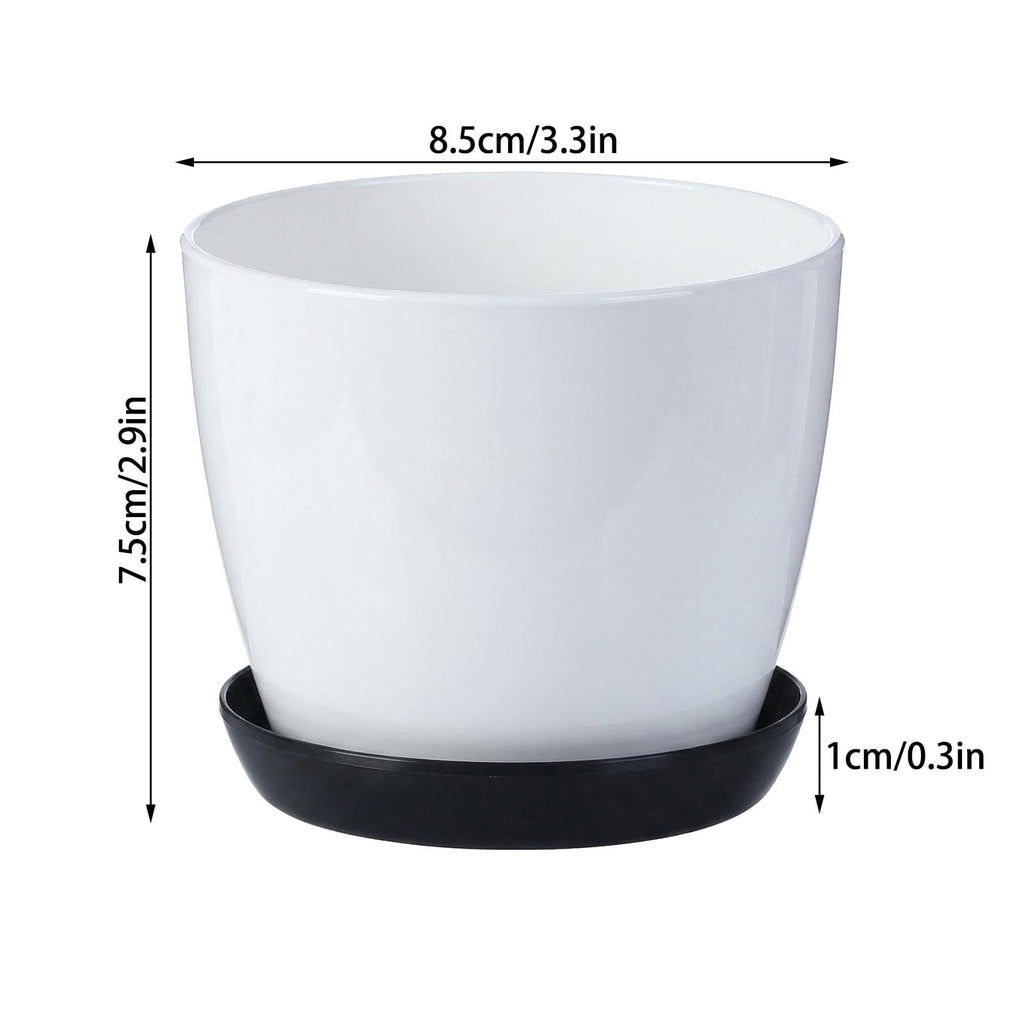 weibbin Self Watering Plastic Planter with Detachable Saucer 3.3in, for Succulents Herbs