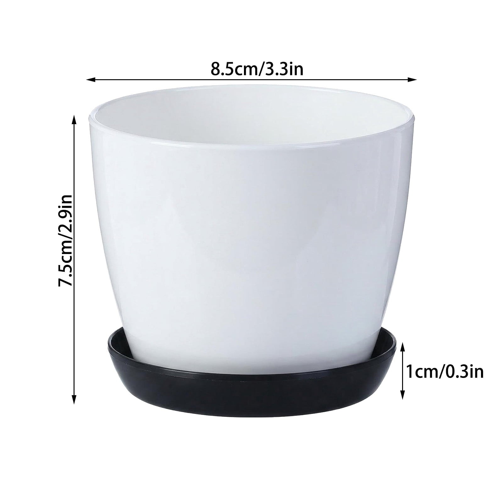 weibbin Self Watering Plastic Planter with Detachable Saucer 3.3in, for Succulents Herbs