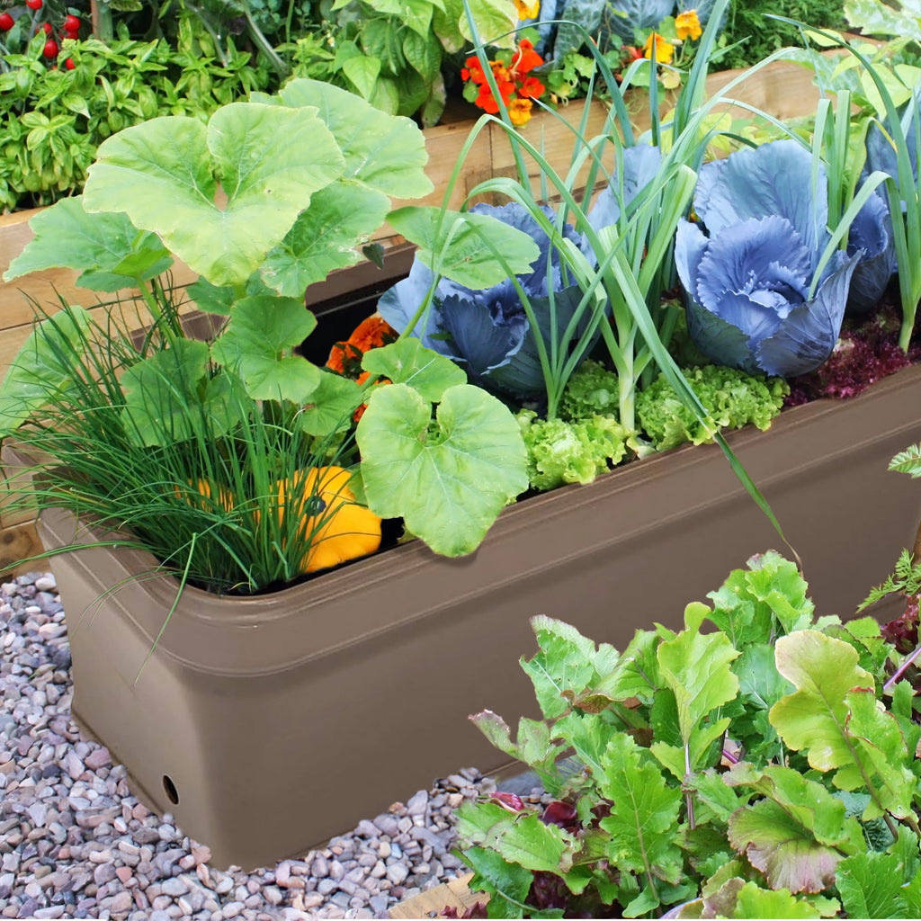 FCMP 32 Inch Outdoor Long and Deep Self Watering Vegetable Planter
