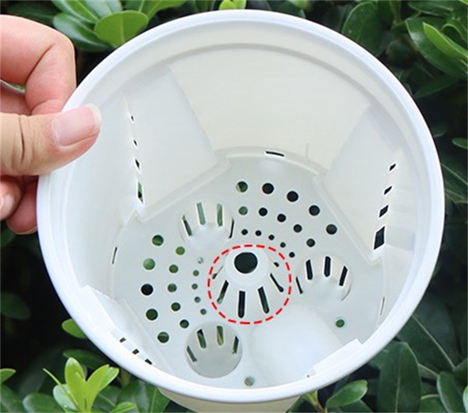 Self Watering Pots,Bexikou Set of 3 Plastic Planters with Drainage Holes and Deep Reservoir for Indoor Outdoor Garden Plants and Flowers, White