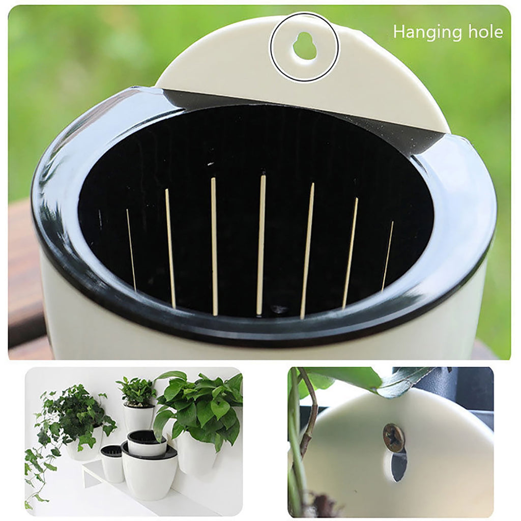 Travelwant Modern Wall Mountable Self Watering White Planter Pots