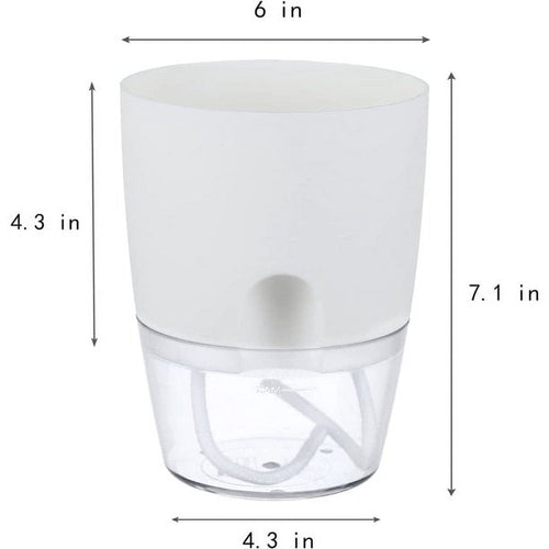 6 Pack Self Watering Pots for Indoor Plants, Self-Watering Planters Box Transparent,Plastic Planter Pot for Spider Plant, Orchid for Home & Office. African Violet Pot for Outdoor Plants (6”)