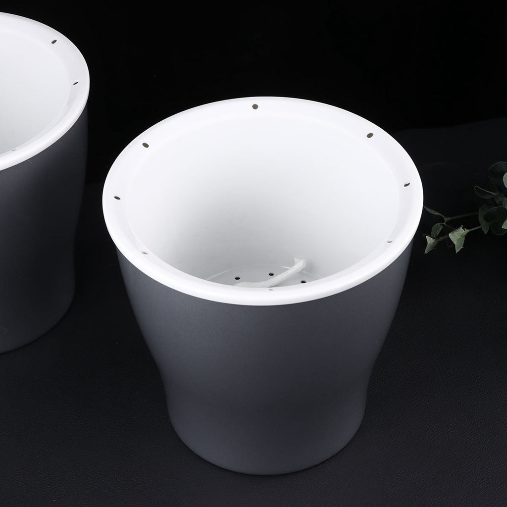 PAMINGONO 2Pcs Plastic Planter Self Watering Flowerpot for Succulent and Cactus Plants Silver Durable Design