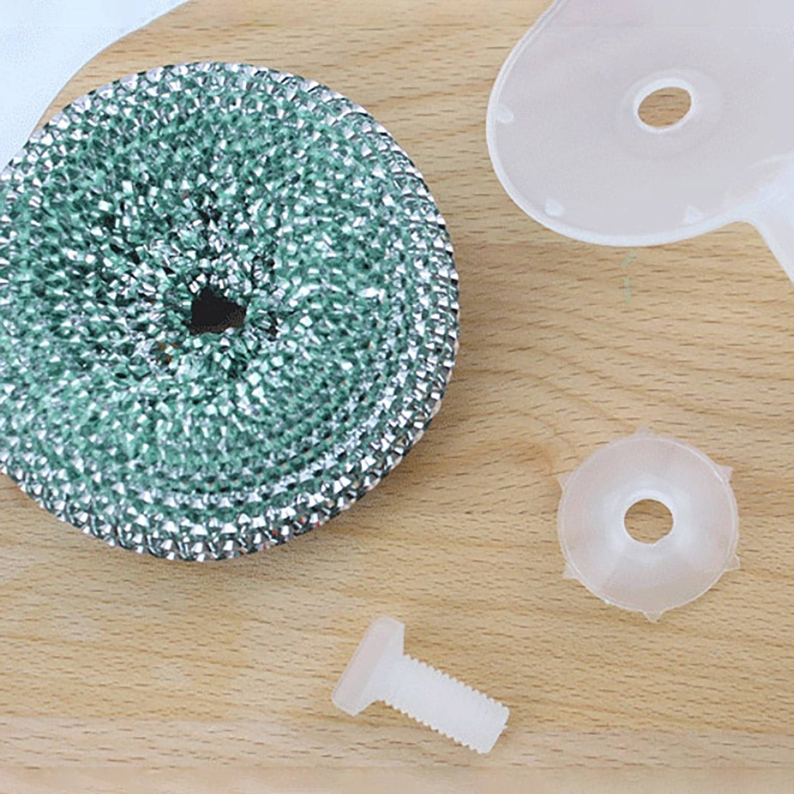 SWSUSN 24 PCS Plastic Dish Scrubbers for Dishes Plastic Pot Round Scrubber Scouring Pad Nylon Dish Scrubber, Mesh Scouring Dish Pads Non Scratch Scrubbers