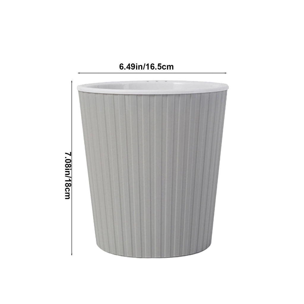 Secfreeship Self-Watering Plastic Flowerpot, Automatic Water Absorbing Planter with Circular Design, Easy-Care Container for Indoor Outdoor Plants, Gray (7.1"x6.5")