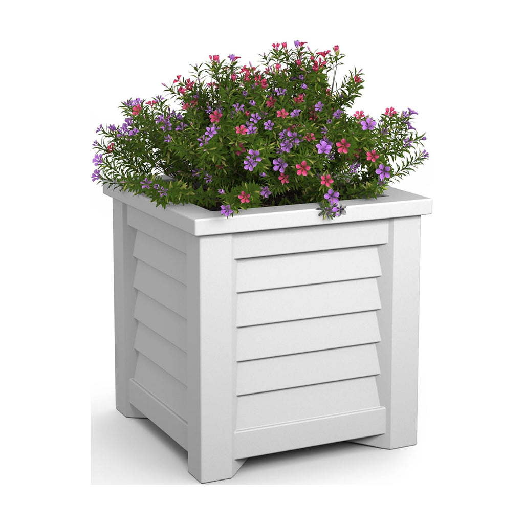 Mayne Lakeland 16" x 16" x 16" Square White Self Watering Plastic Planter