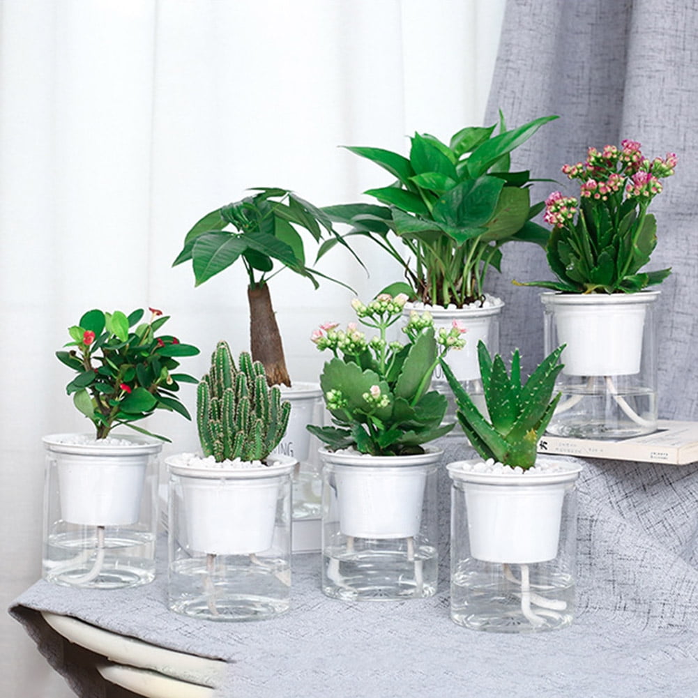2PCS Self Watering Planter, African Violet Pots with Wick Rope