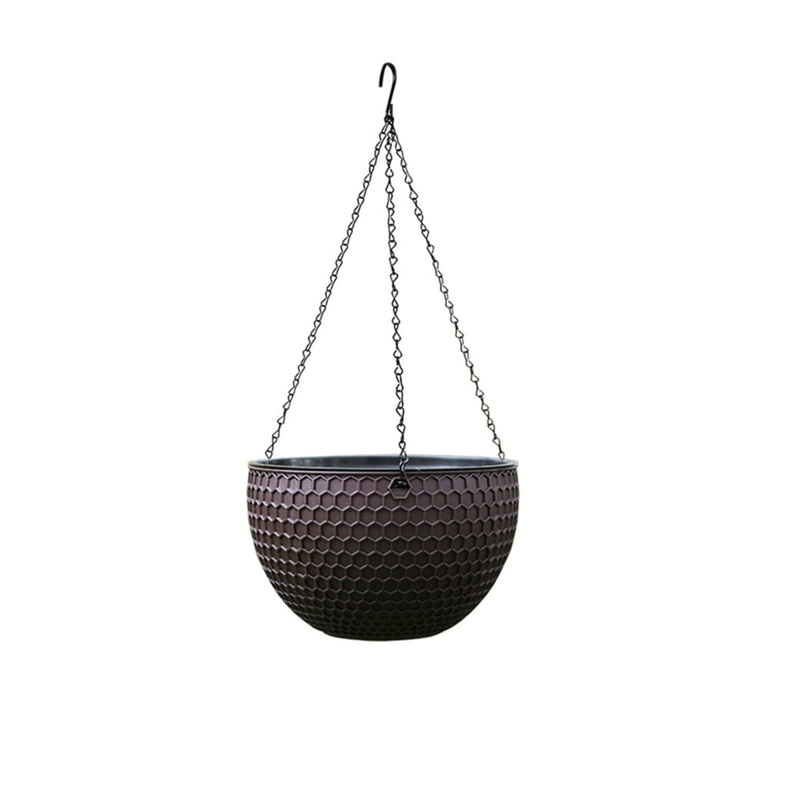 Self Watering Hanging Basket Planter, Hydroponic Flower Pot with Rope Wick System and Detachable Gondola, Plastic Balcony Ceiling Pot for Succulents Ivy Ferns Indoor Outdoor