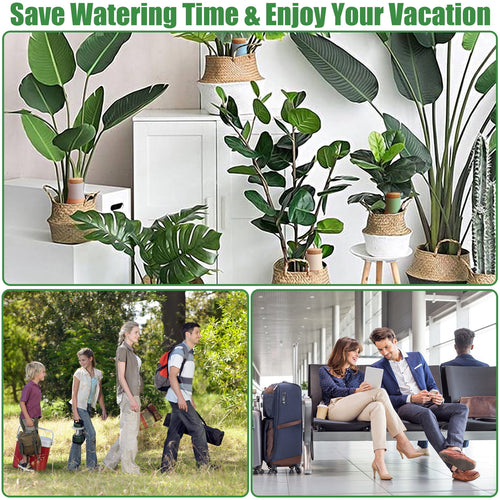 4 Pcs Ollas Terracotta Watering Pots Large, Self Watering Planter Insert Olla Watering System for 1-Week Easy to Refill, Clay Plant Watering Globes for Outdoor & Indoor Plants
