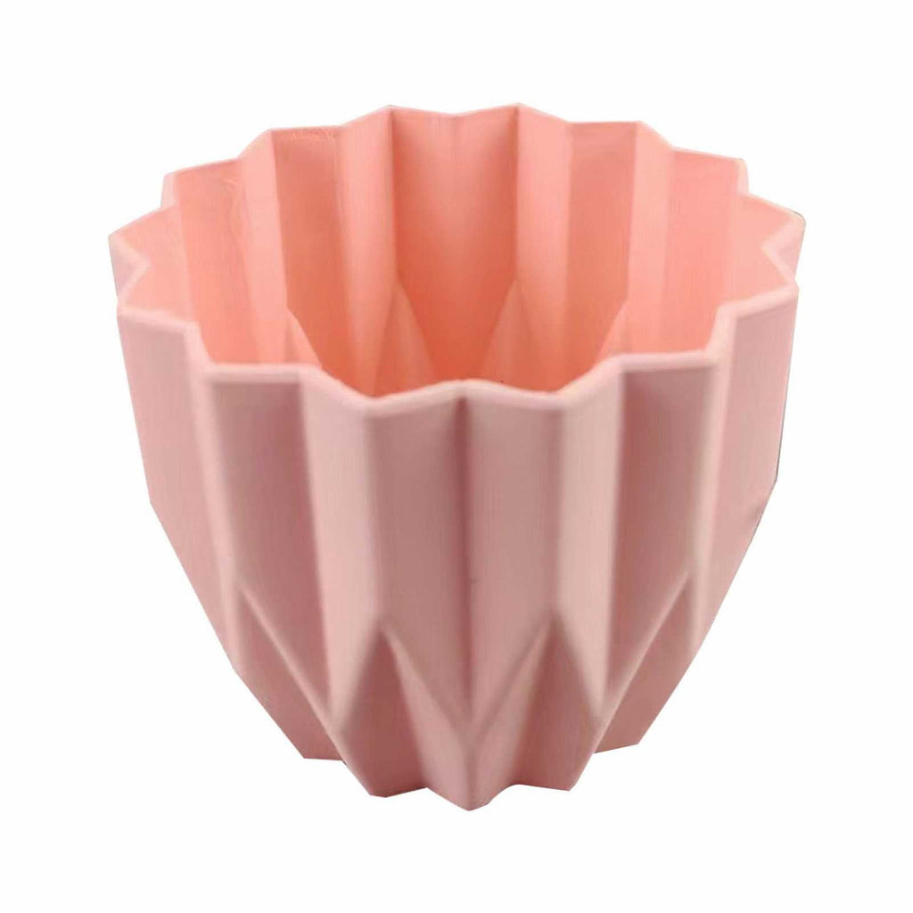 Ljxge Style Striped Plastic Faux Ceramics Flower Pot 2.4 in Modern Round Succulent Pots with Stripe Texture Small to Medium Sized Flowerpot for indoor House Plants and Flowers Herbs