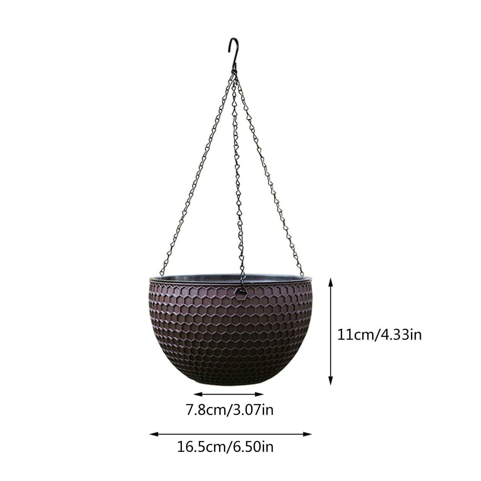 Self Watering Hanging Basket Planter, Hydroponic Flower Pot with Rope Wick System and Detachable Gondola, Plastic Balcony Ceiling Pot for Succulents Ivy Ferns Indoor Outdoor
