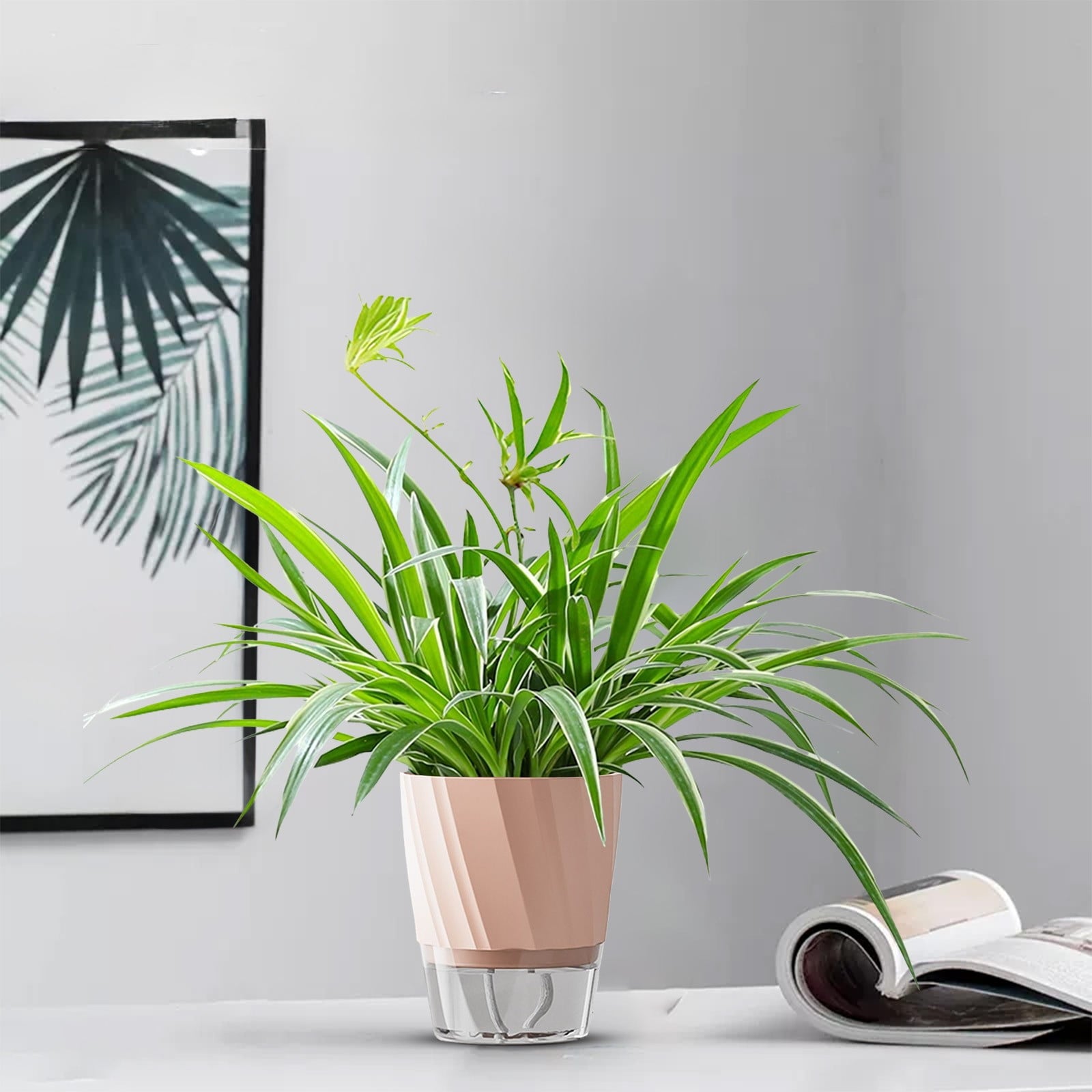 TZYUDK Self Watering Planter for Pothos Water Culture Stackable Flower Pot Blue