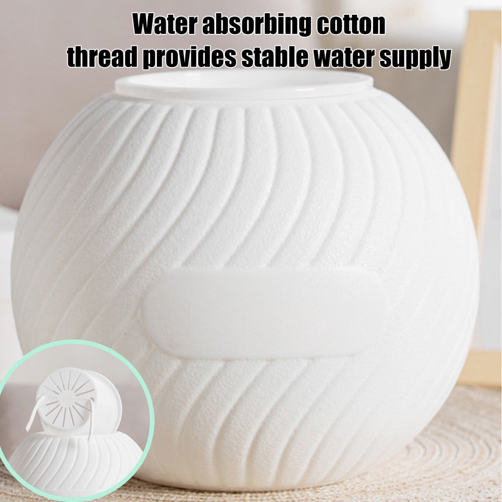 Fwttom Plant Pots, Plastic Self Watering Pots for Indoor Plants, Planter Container for Windowsill Balcony Home Decoration, White