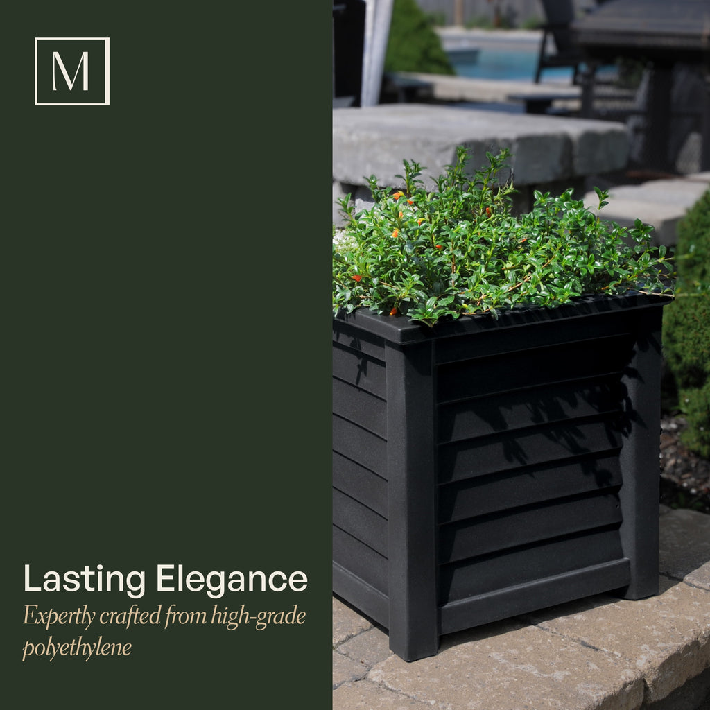 Mayne Lakeland 16" x 16" x 16" Square White Self Watering Plastic Planter