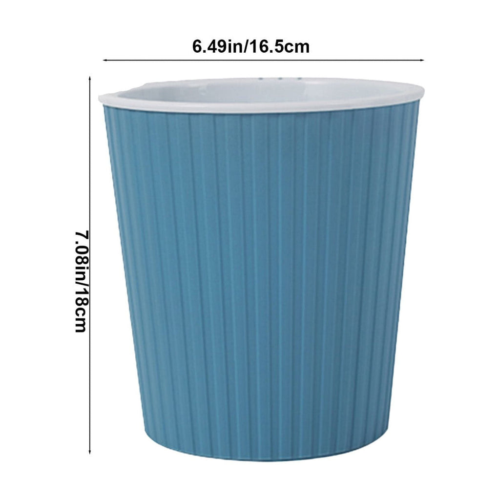 yulier Plant Pot, Self Watering Flower Pot, Plastic Planter for Indoor Home Office, Automatic Water Absorbing Flowerpot for Bathroom Living Room Office Tabletop Decoration, 7"x6.5", Blue