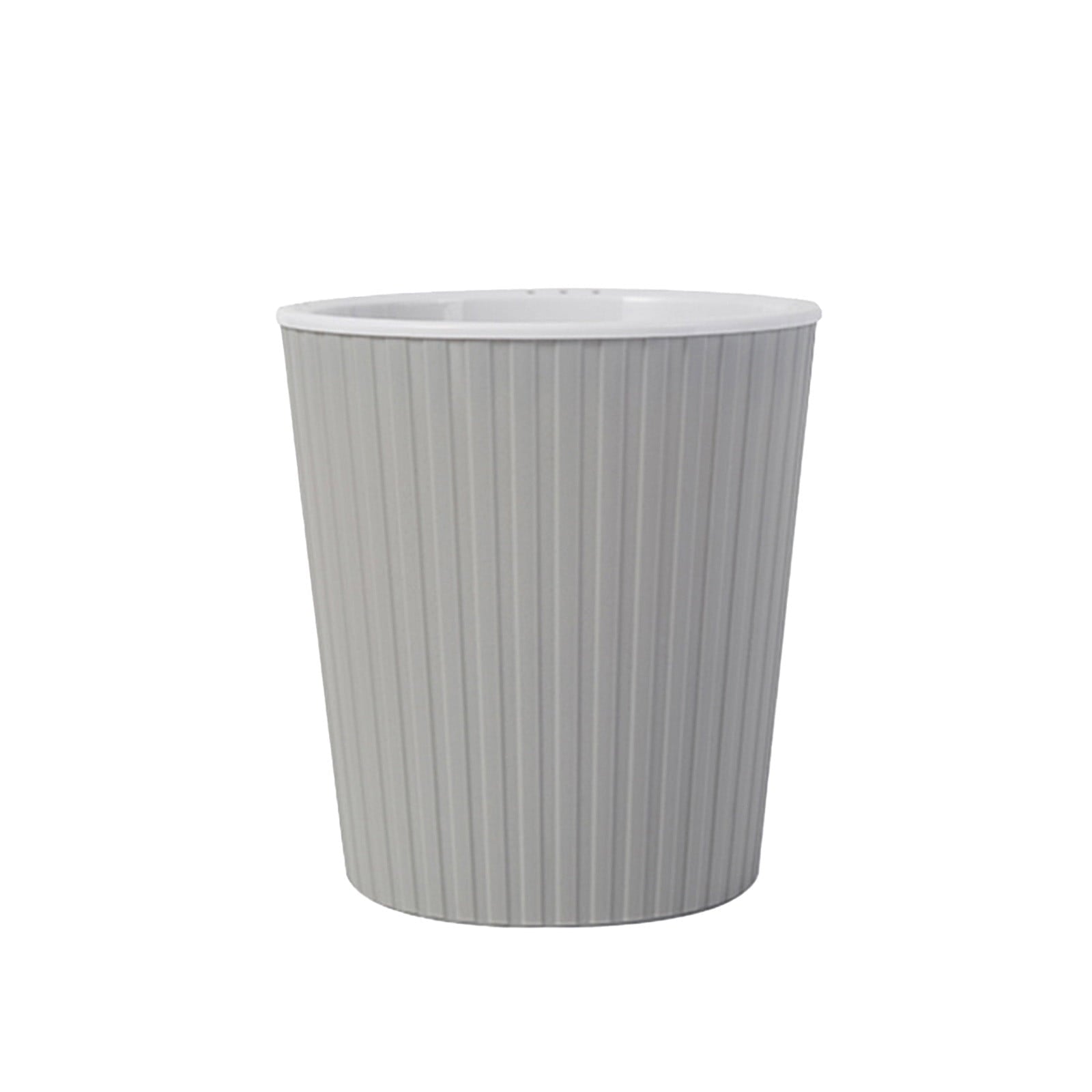 Secfreeship Self-Watering Plastic Flowerpot, Automatic Water Absorbing Planter with Circular Design, Easy-Care Container for Indoor Outdoor Plants, Gray (7.1"x6.5")