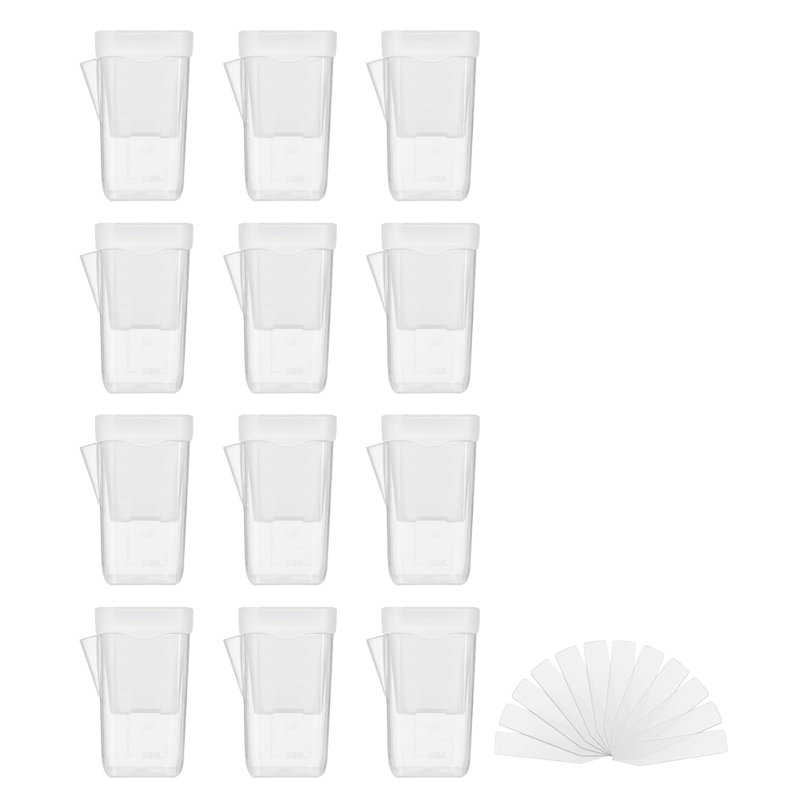12-Pack Self Watering Planter Pots 2.5 Inch Clear Plastic Plant Pots for Indoor Plants Pots Small Flower Pots for Propagation Cuttings Seedlings, White Size:L