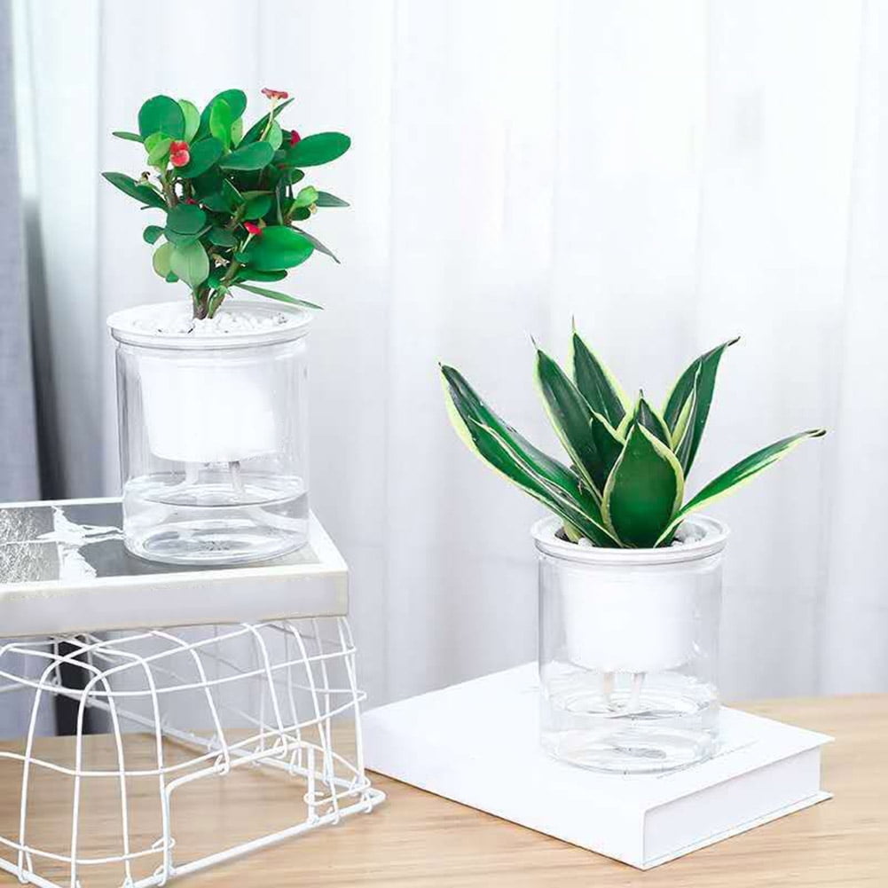 2PCS Self Watering Planter, African Violet Pots with Wick Rope