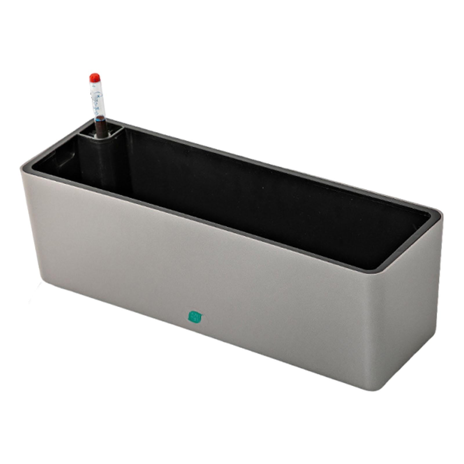 Nishiyuenyi Rectangle Self Watering Planter for Home Planting Vegetables, Flowers Garden Gray