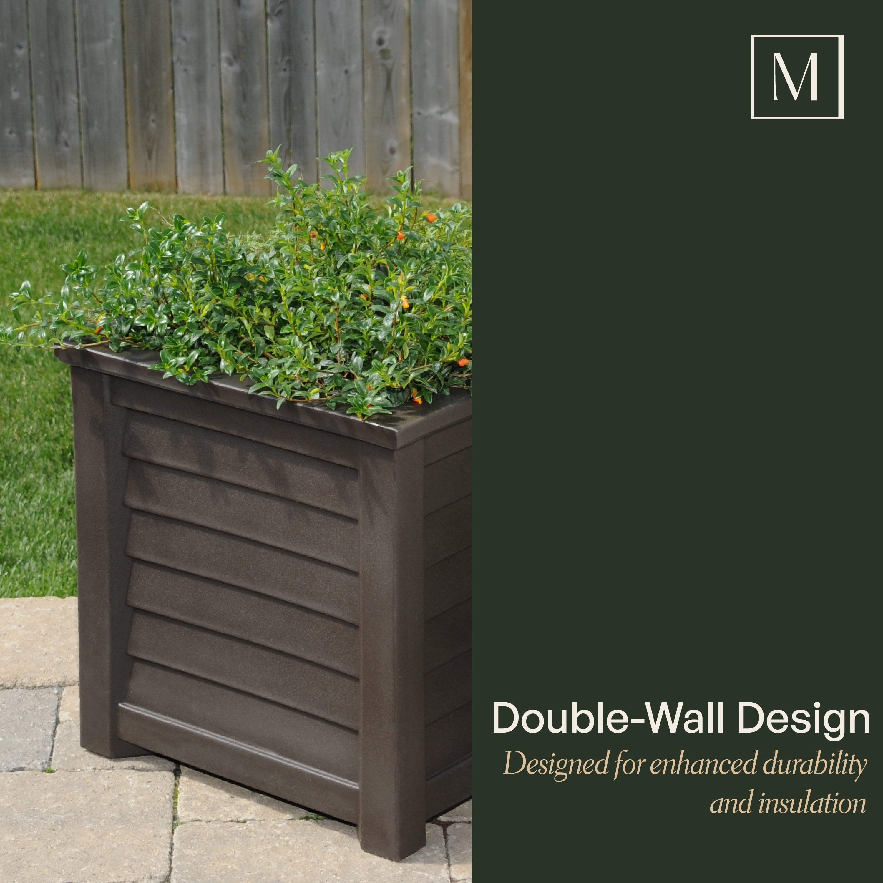 Mayne Lakeland 16" x 16" x 16" Square White Self Watering Plastic Planter