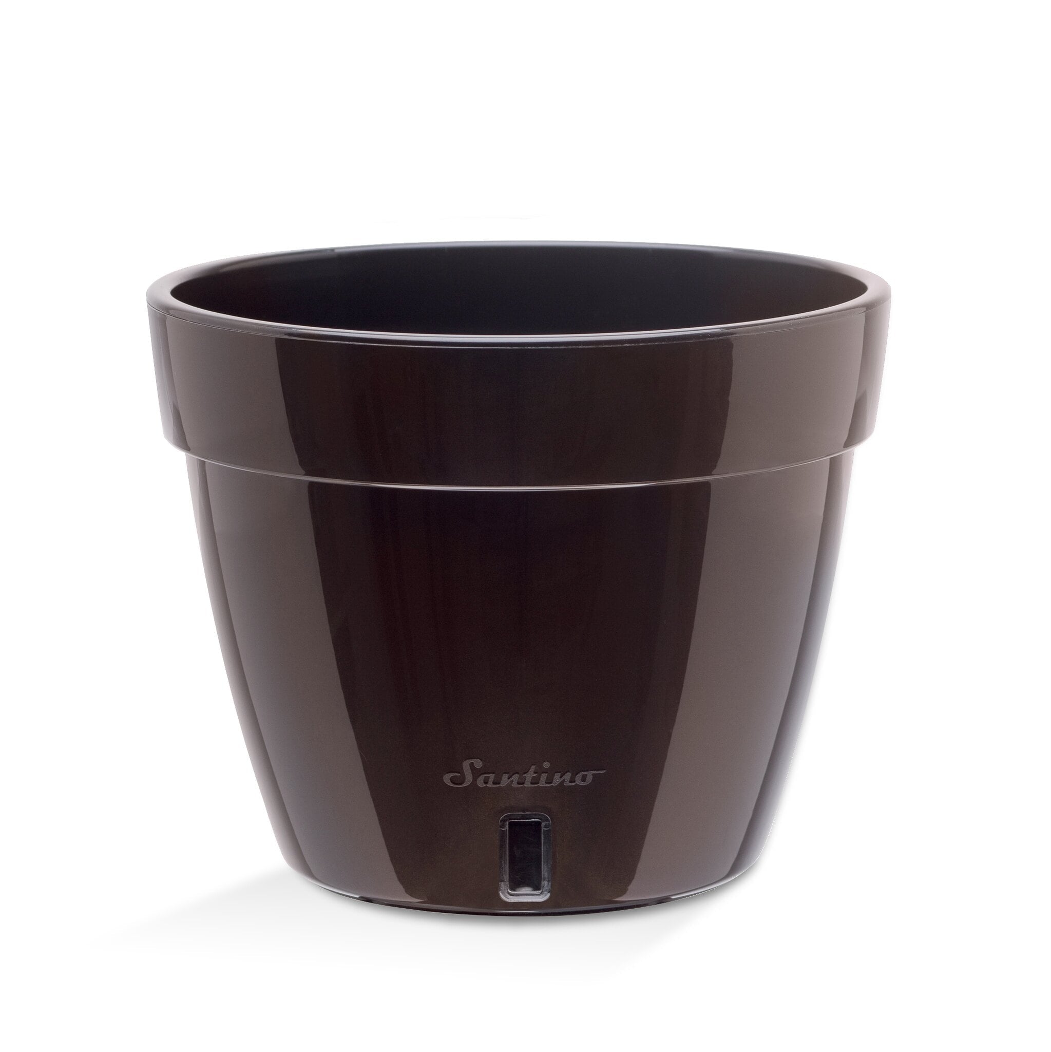 🪴 Santino ASTI 9.2 Inch Self Watering Planter BLACK-GOLD/BLACK (Set of 3) for Indoor Plants - Modern Plastic w/ Water level Indicator for All House Plants, African Violets and Dahlias