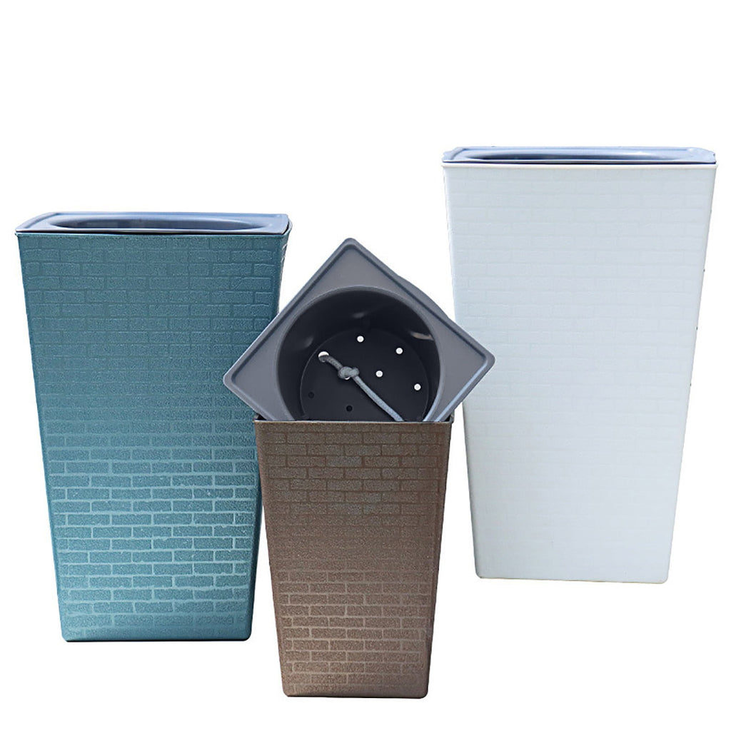 Planter Pot Self Watering Planter Tall Flower Pots Square Planters for Outdoor Plants Large Tall Planter Modern Planter with Drainage Holes Indoor Outdoor Self Watering Plants Planter for Home Office