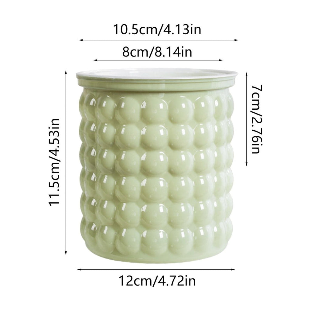 Self Watering Transparent Flower Pot | Automatic Plastic Planter for Small Indoor Plants, Hydroponics | Beige, White, Gray, Green | 12x10.5x11.5cm | Home Decor