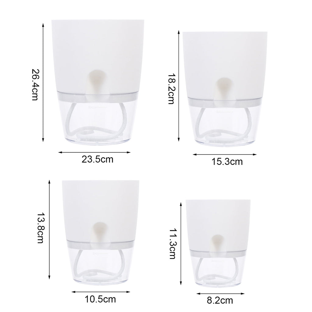 Travelwant Self Watering Planters Plant Pots Self Watering Pots Planters for Indoor Plants Plastic Flower Pot with a Watering Bottle