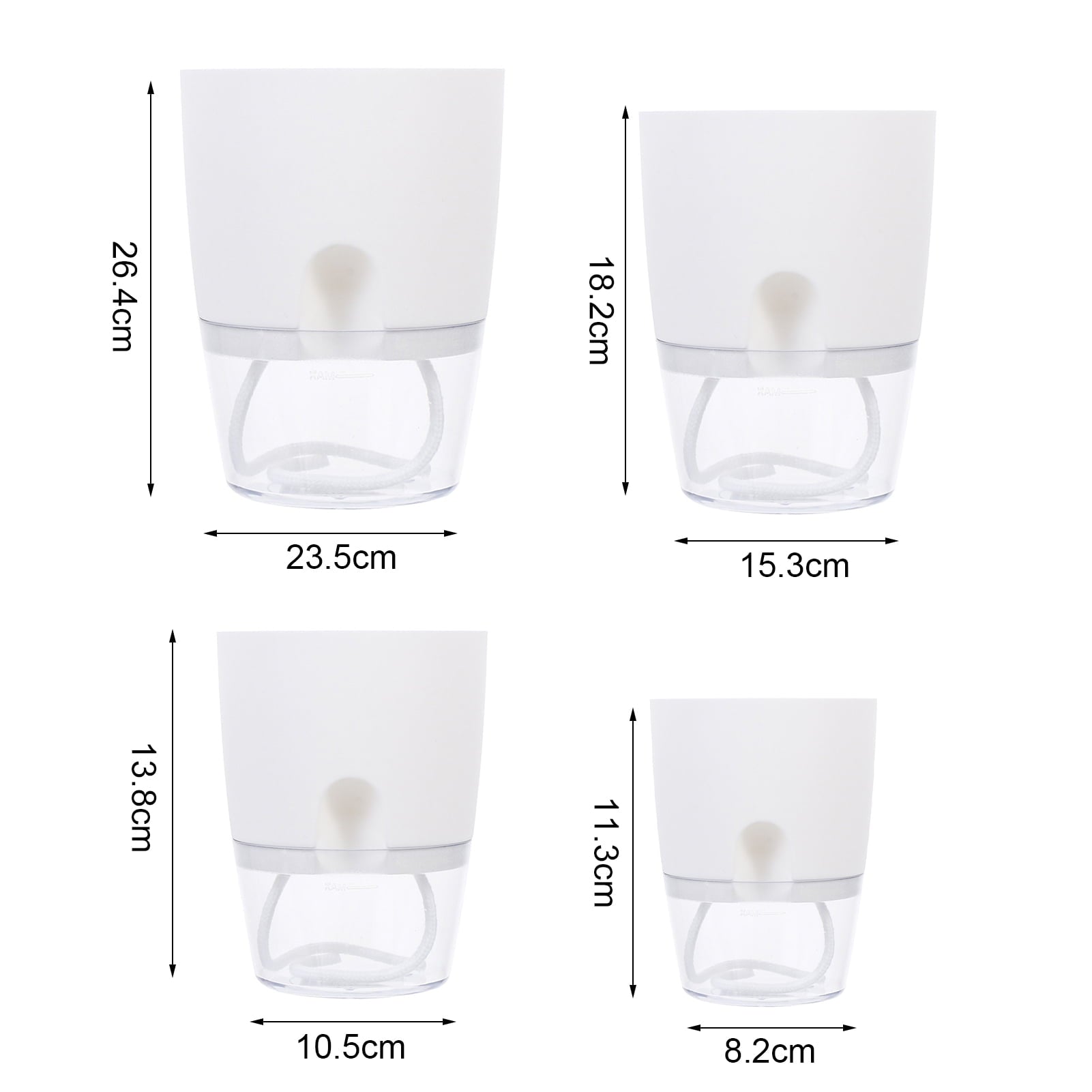 Travelwant Self Watering Planters Plant Pots Self Watering Pots Planters for Indoor Plants Plastic Flower Pot with a Watering Bottle