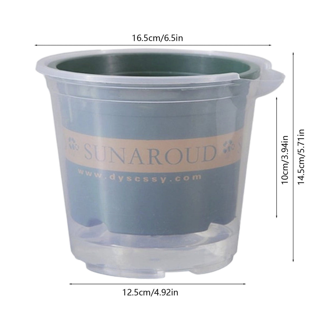 Gosuguu Self Watering Planter | Clear Plastic Automatic Watering Flower Pot for Succulents & Herbs | 6.5" & 4.7" Sizes | Yellow