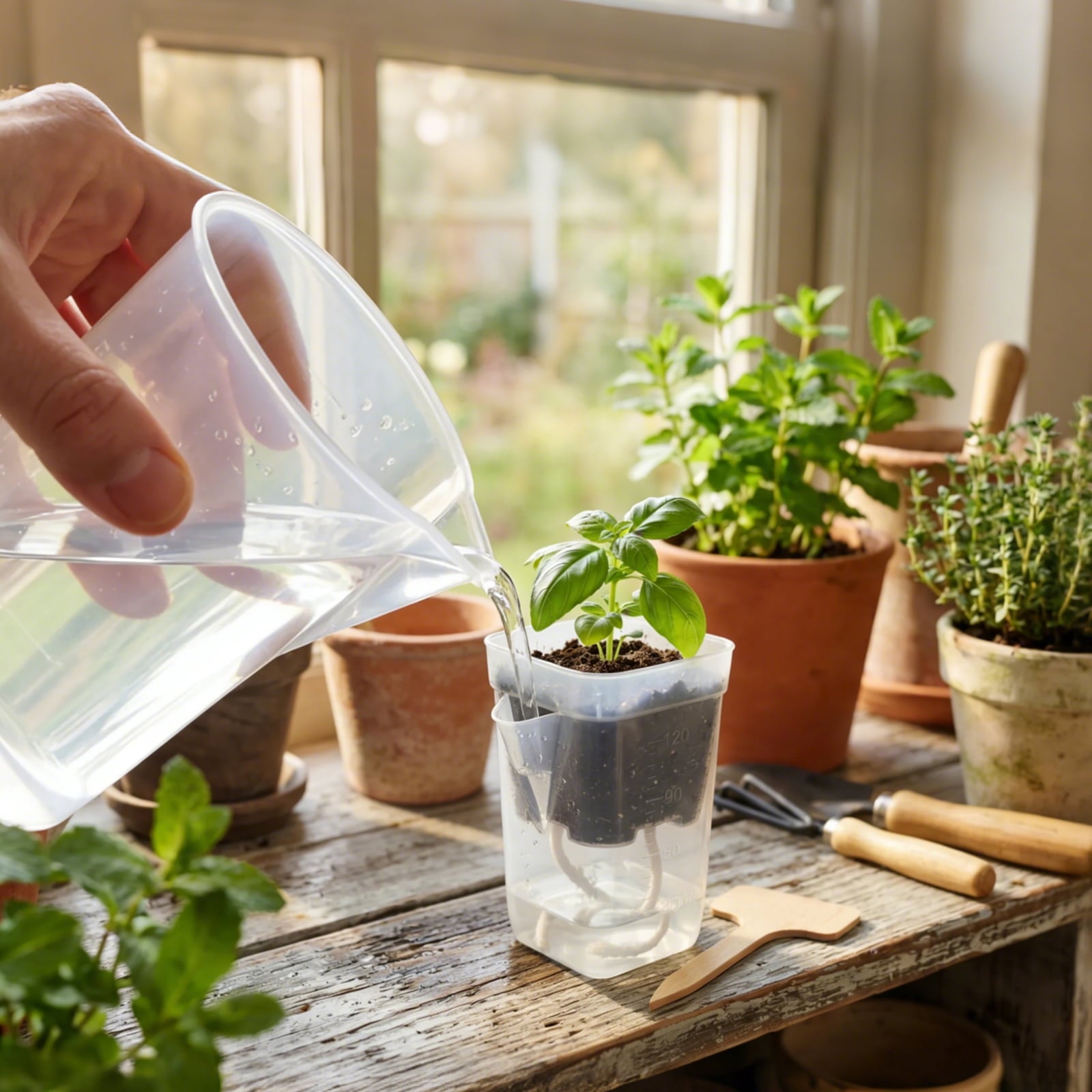 12 Pack 2" Mini Self Watering Pots for Indoor Plants Small Clear Plastic Planters Alocasia Corm Propagation African Violet Cutting Seeding Water Level Indicator Drainage Hole 12 Plant Label